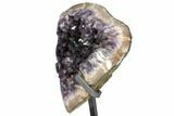 Purple Amethyst Geode On Metal Stand - Uruguay #99896-4